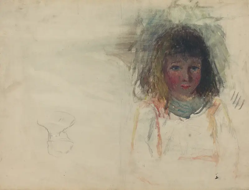 The Artist’s Son Georges (verso) av Camille Pissarro