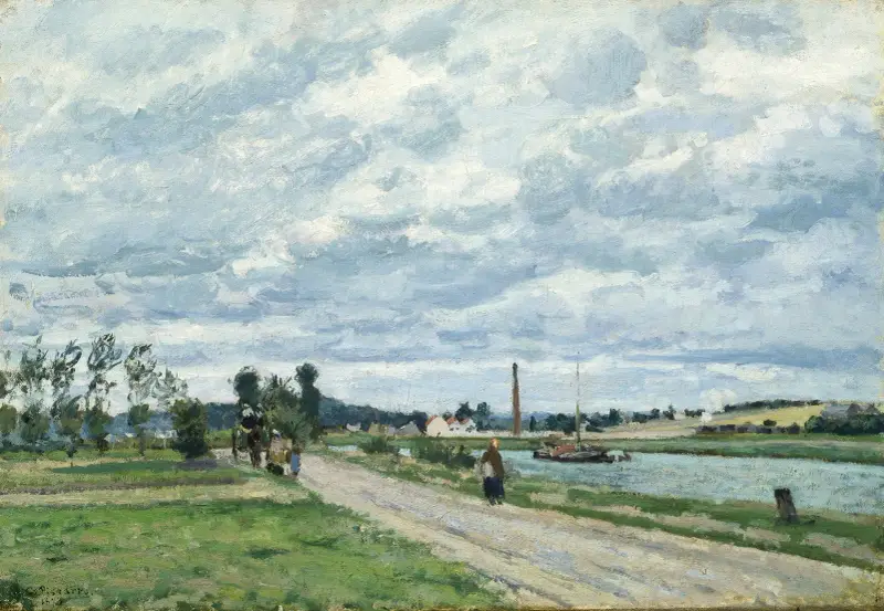 The Banks of the Oise near Pontoise av Camille Pissarro