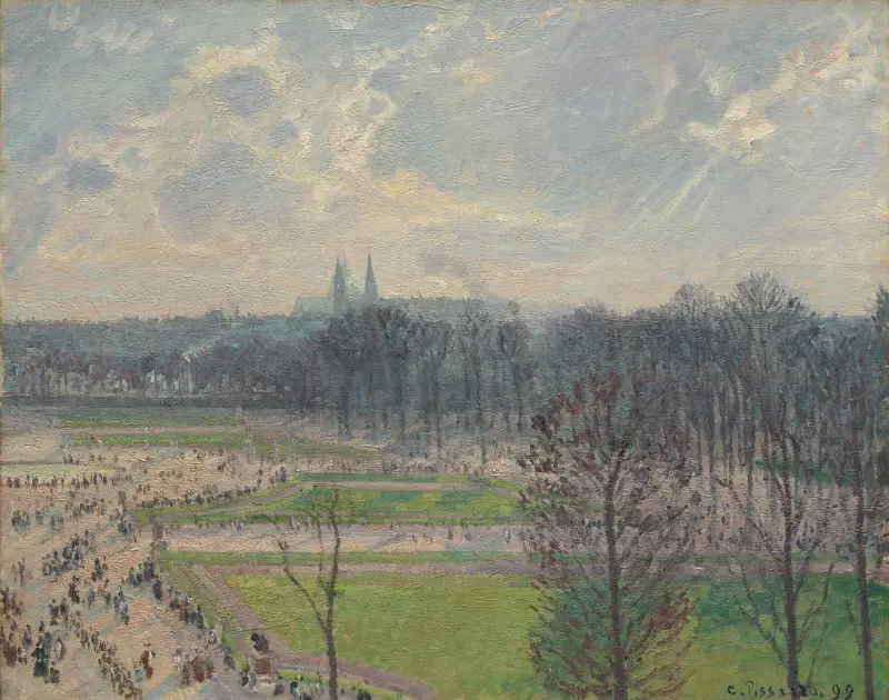 The Garden of the Tuileries on a Winter Afternoon av Camille Pissarro