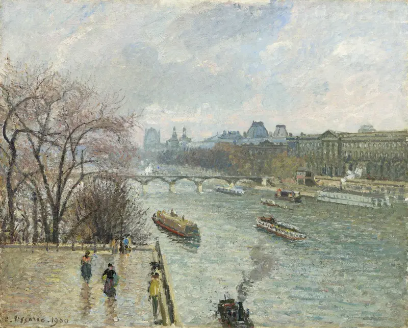 The Louvre,Afternoon Rainy Weather av Camille Pissarro