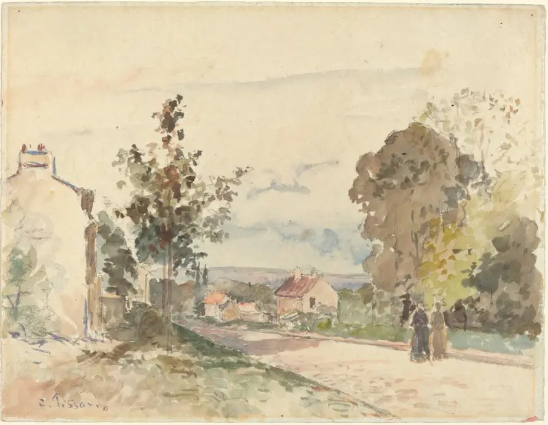 Vägen från Versailles till Louveciennes av Camille Pissarro