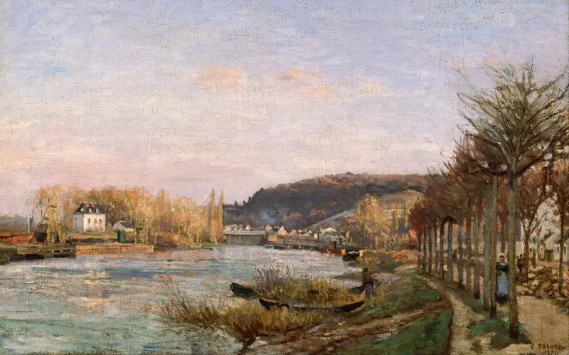 The Seine at Bougival av Camille Pissarro