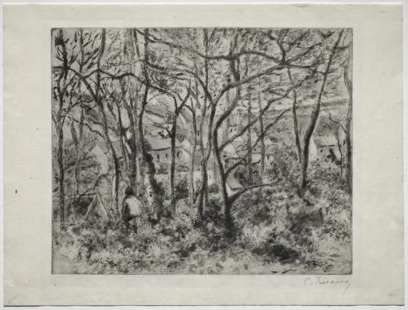 Wooded Landscape at L’Hermitage, Pontoise av Camille Pissarro
