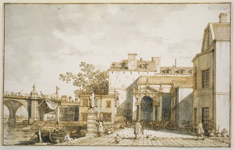 Capriccio with Reminiscences of Westminster Bridge and Richmond House av Canaletto