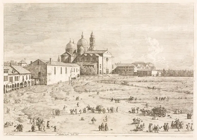 Church of Saint Justina in Prà della Valle, Padua av Canaletto