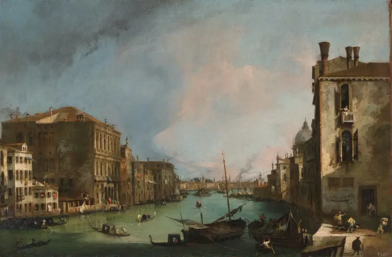 The Grand Canal in Venice with the Palazzo Corner Ca’Grande av Canaletto