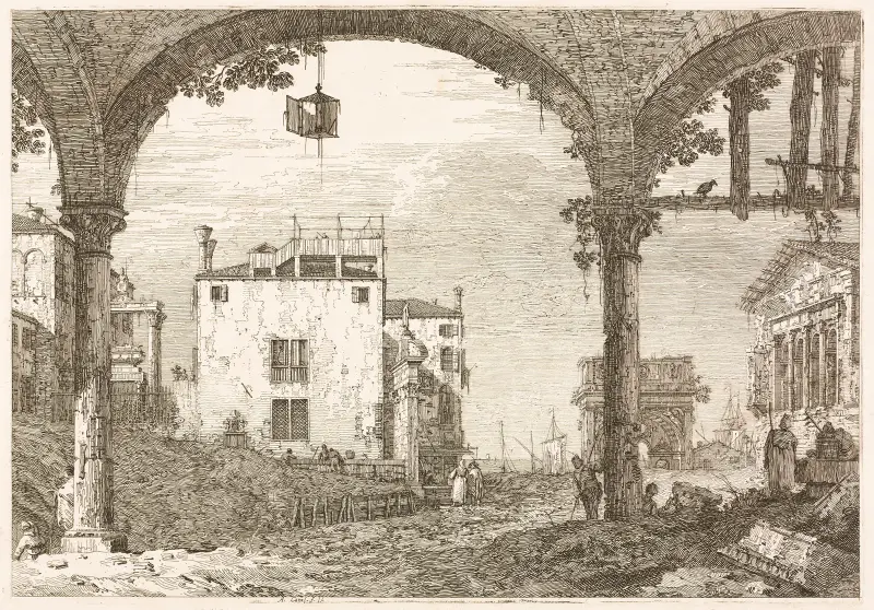 The Portico with the Lantern av Canaletto