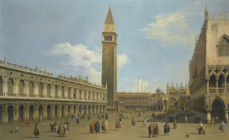 Venice, A View Of The Piazzetta Looking North av Canaletto