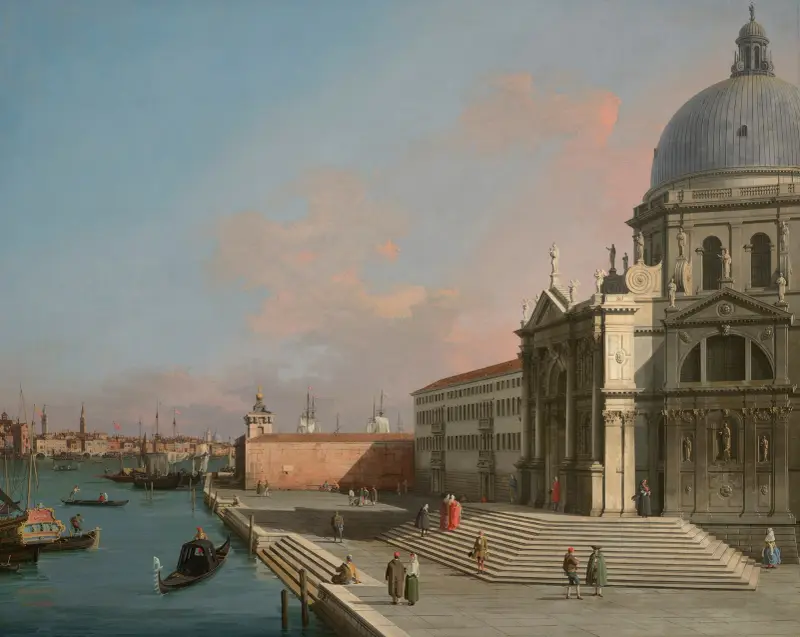 Venice, the Grand Canal looking East with Santa Maria della Salute av Canaletto