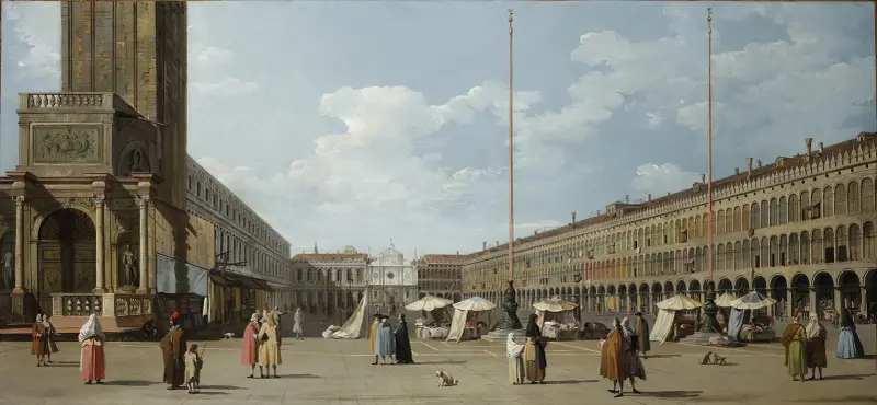 Venice, the Molo with Santa Maria della Salute av Canaletto