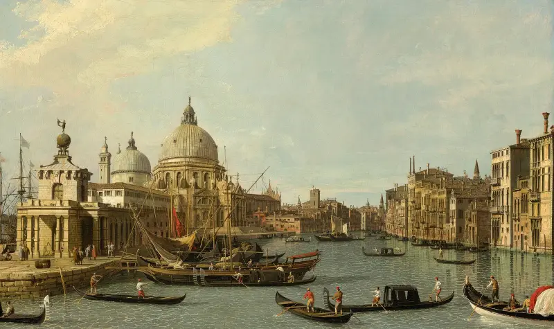 Venice; The Mouth of the Grand Canal from the East av Canaletto
