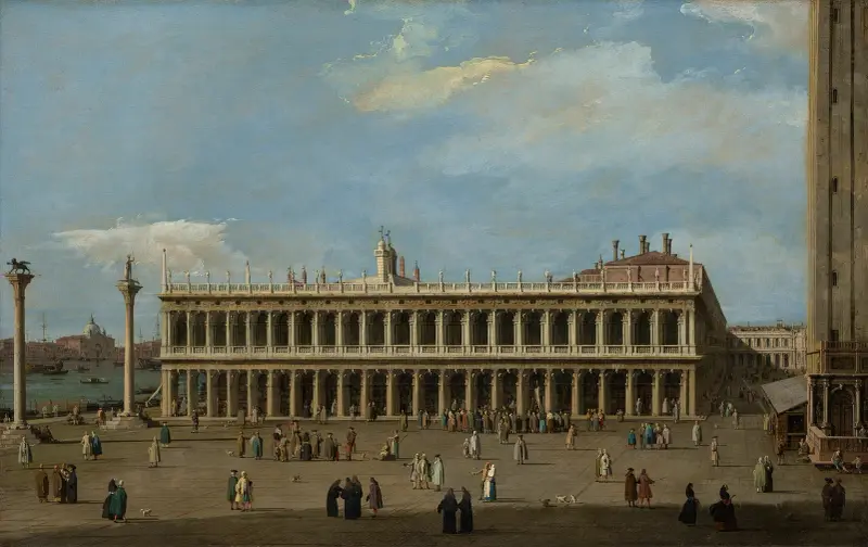 Venice, the Piazzetta, looking west, with the Libreria av Canaletto