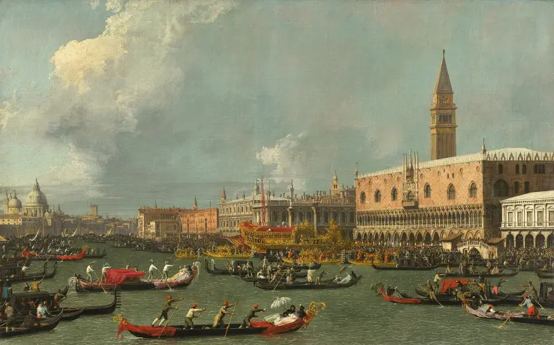 Venice, the Return of the Bucintoro on Ascension Day av Canaletto