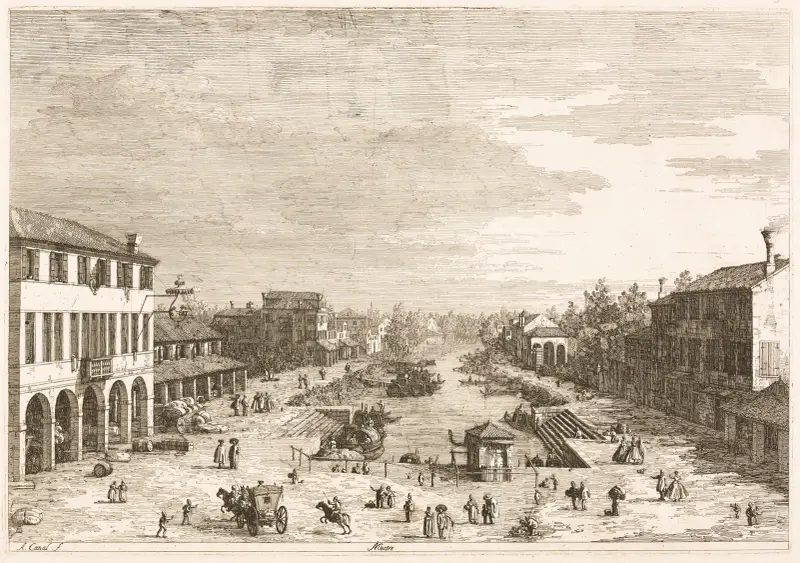 Views of Mestre, a Town in the Province of Venice av Canaletto