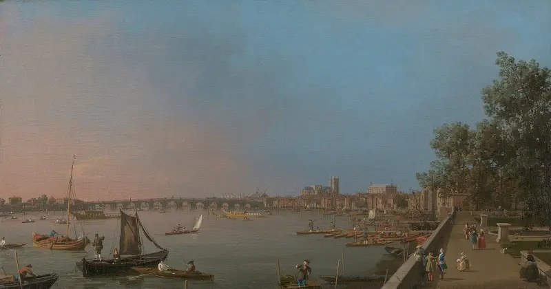Westminster from Near the Terrace of Somerset House av Canaletto