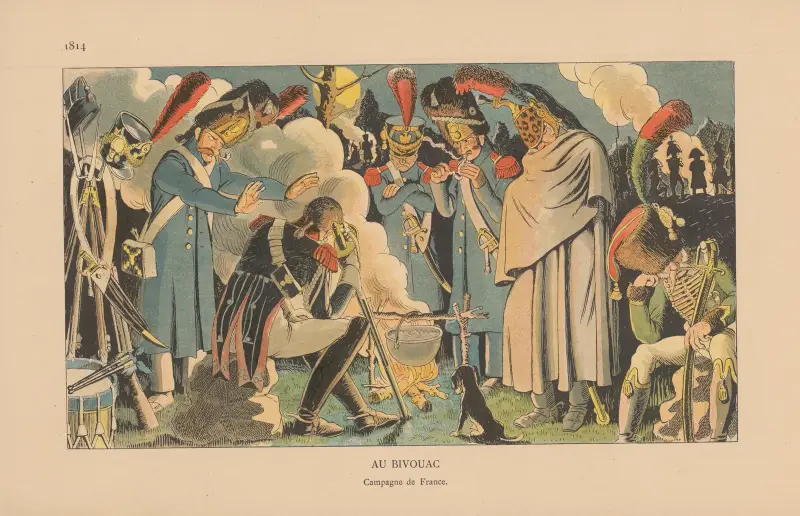 Au Bivouac. Campagne de France. 1814 av Caran d'Ache
