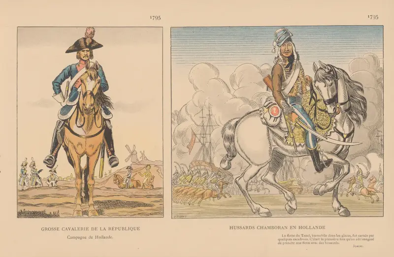 Grosse Cavalerie de la République, Hussards Chamboran en Hollande. 1795 av Caran d'Ache