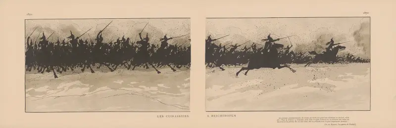 Kyrassiärerna vid Reichshofen. 1870 av Caran d'Ache