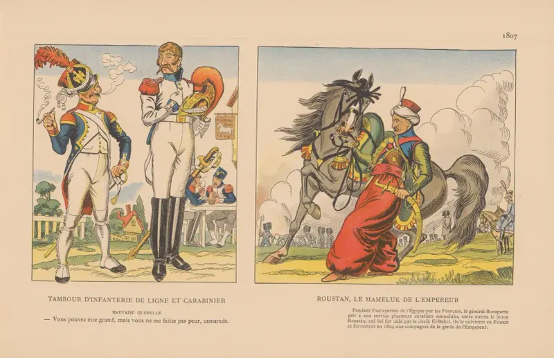Linjeinfanteriets trumslagare och karabinjär, Roustan, kejsarens mameluck. 1807 av Caran d'Ache
