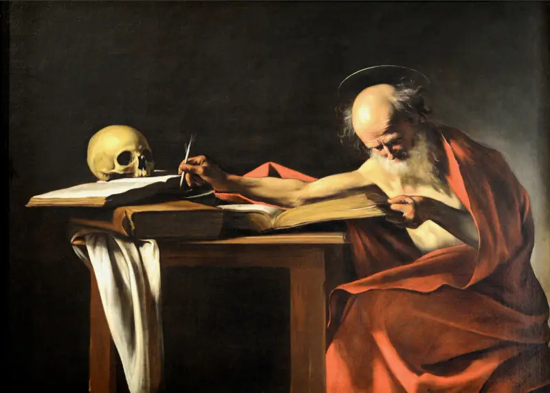 Svatý Jeroným píšící, Caravaggio