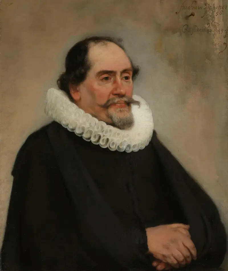 Portrait of Abraham de Potter, Amsterdam Silk Merchant av Carel Fabritius