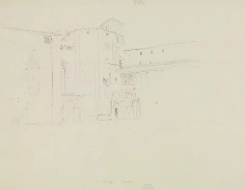 Ansicht vom Dom S. Lorenzo in Perugia av Carl Blechen