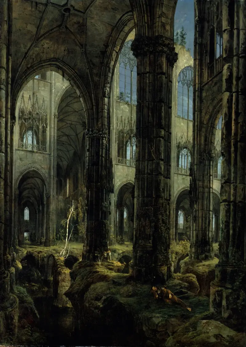 Gotické zříceniny kostela, Carl Blechen