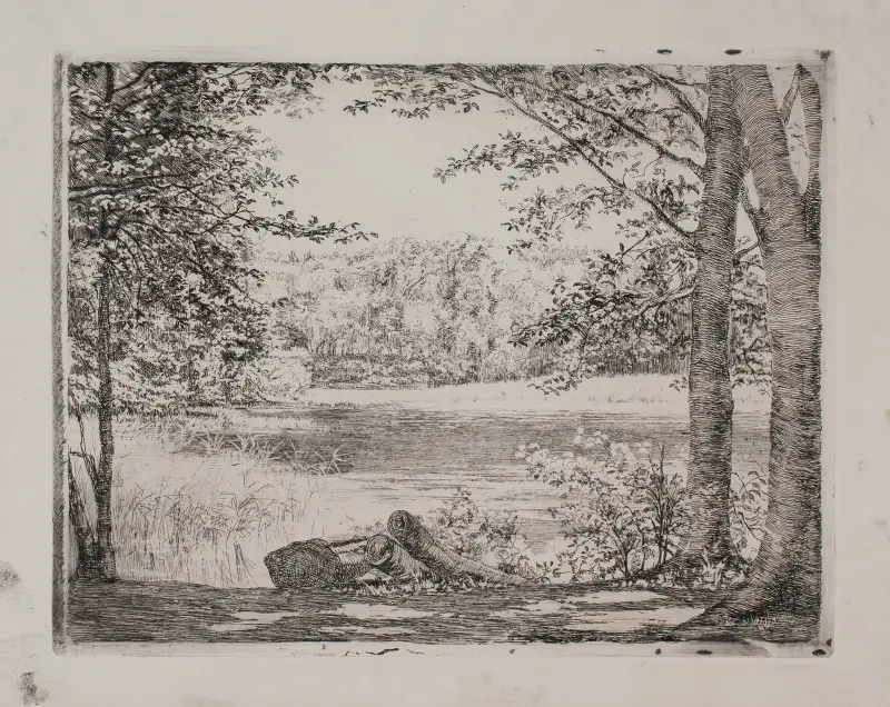En skogsjö nära Hellebæk av Carl Bloch