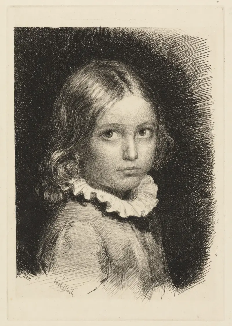 Child portrait of Clara Emilie Rose Bloch av Carl Bloch