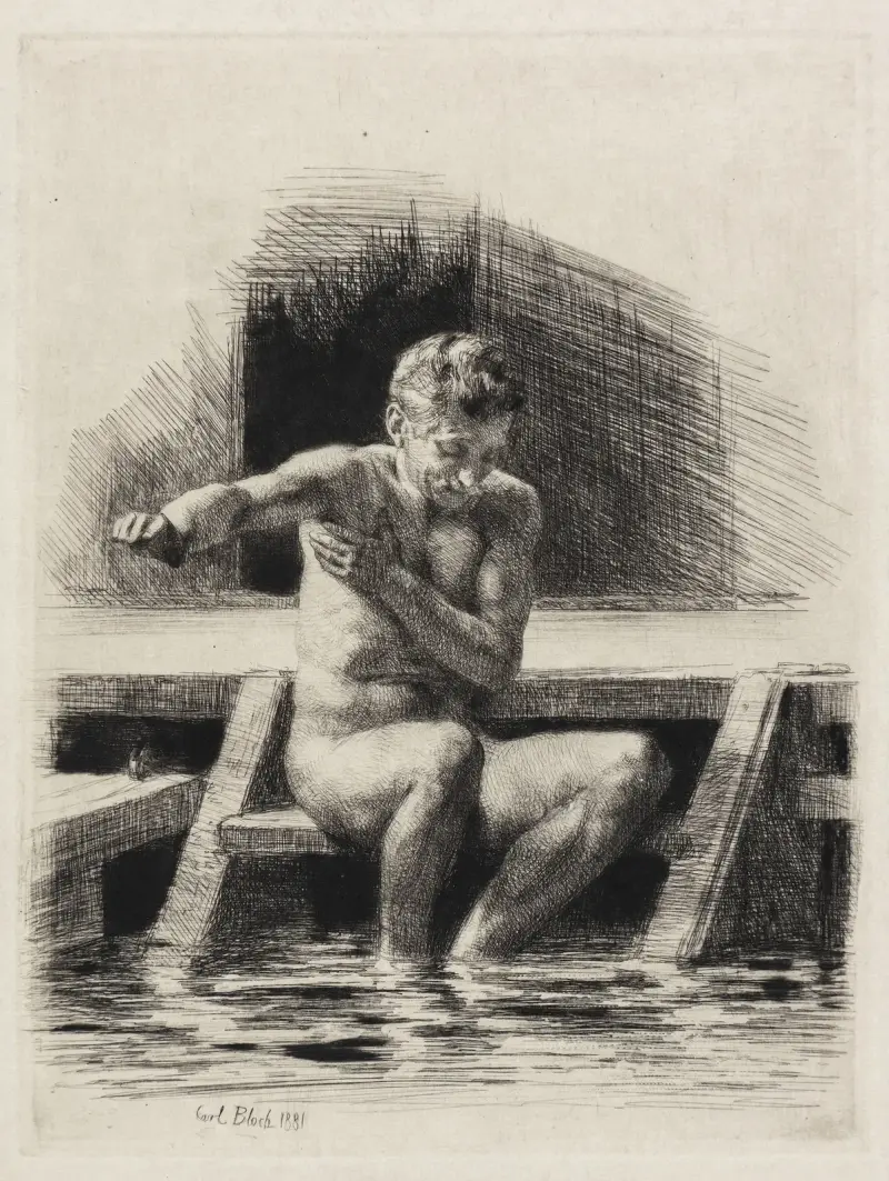 Velký koupající se muž, Carl Bloch