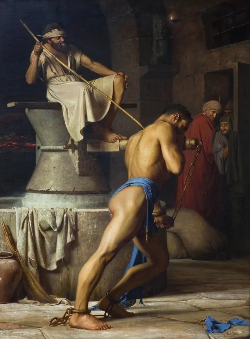 Samson and the Philistines av Carl Bloch