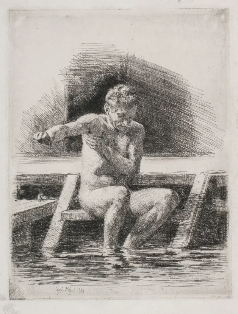 Der badende Mann von Carl Bloch