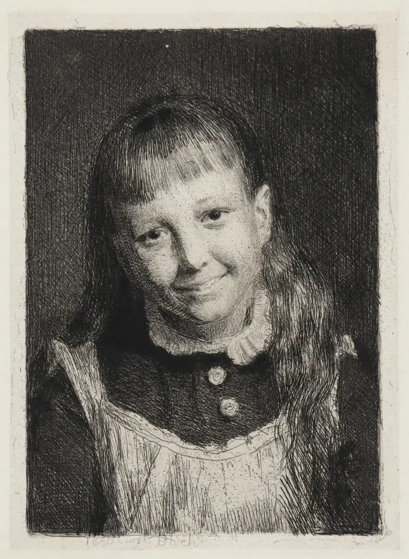The Laughing Girl, Portrait of Ida Alma Bloch av Carl Bloch