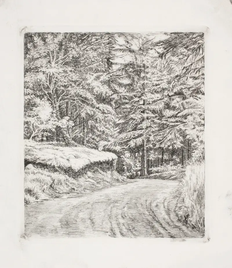 Vägen i granskogen av Carl Bloch