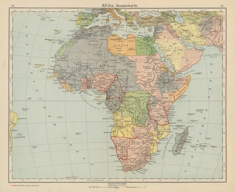 Afrika, Staatenkarte av Carl Diercke