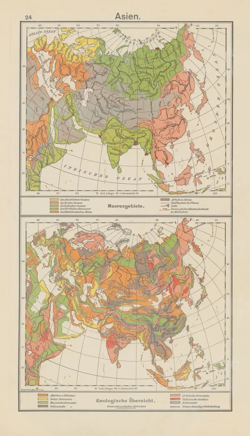 Asien; havsområden – geologisk översikt av Carl Diercke