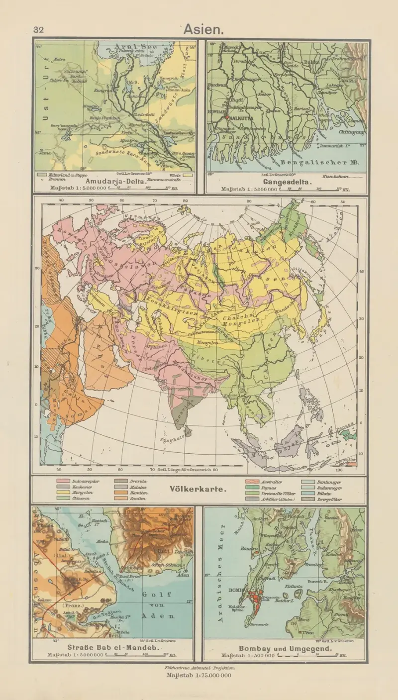 Asien; folkkarta av Carl Diercke