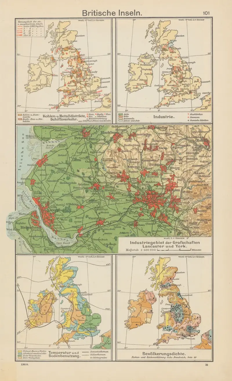 Brittiska öarna; industridistrikten i grevskapen Lancaster och York av Carl Diercke