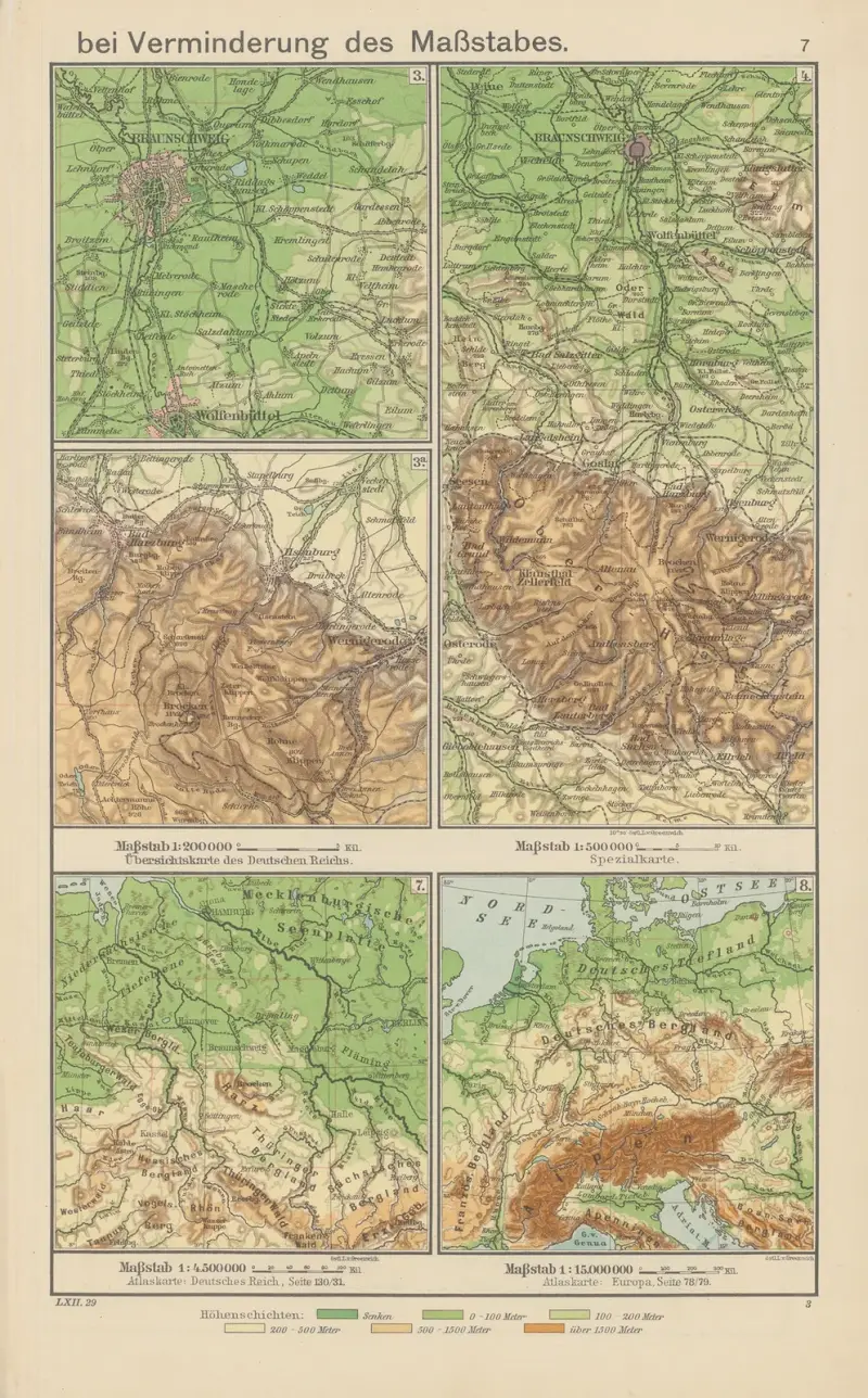 Lagenplan und Geländedarstellung bei Verminderung des Maßstabes av Carl Diercke