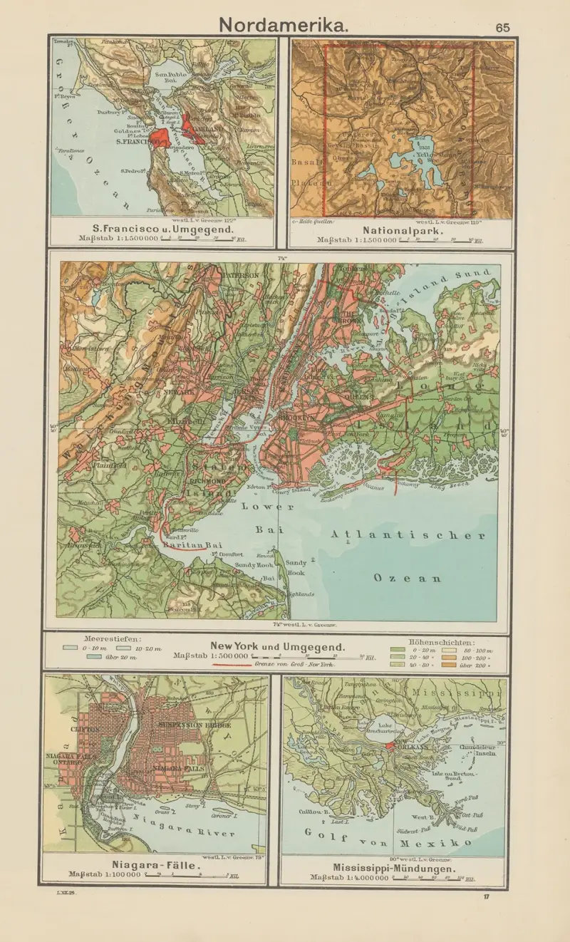 Nordamerika: New York med omgivningar – San Francisco med omgivningar. Nationalpark – Niagarafallen av Carl Diercke