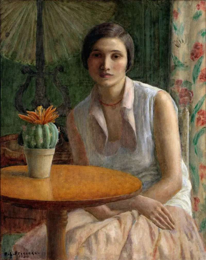 Portrait of a Woman (with Cactus) av Frederick Carl Frieseke
