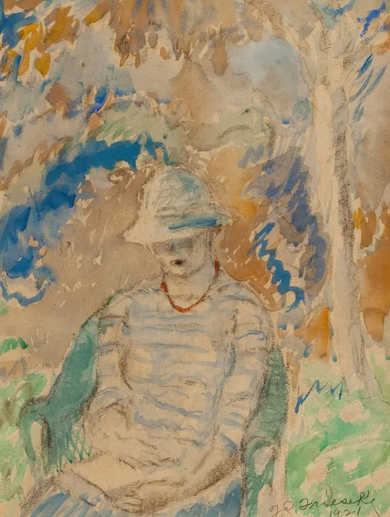 Läsning i trädgården av Frederick Carl Frieseke
