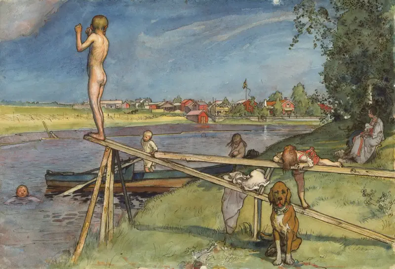 Příjemné koupaliště, Carl Larsson
