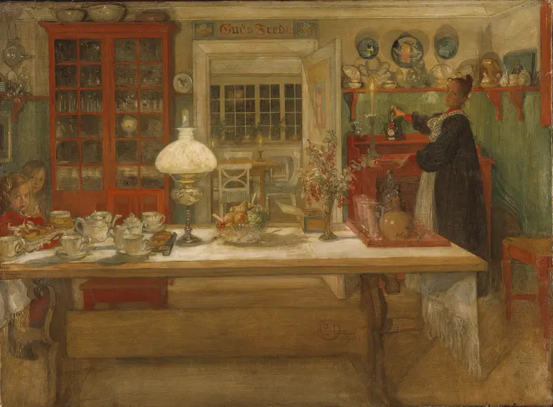 Příprava na hru, Carl Larsson