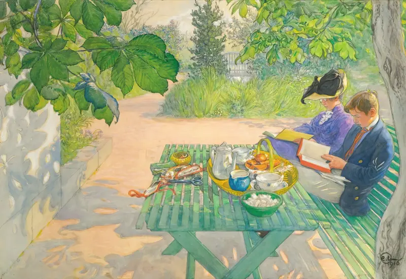 Prázdninové čtení, Carl Larsson