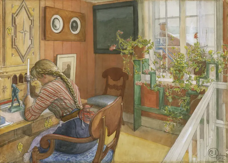 Briefschreiben von Carl Larsson