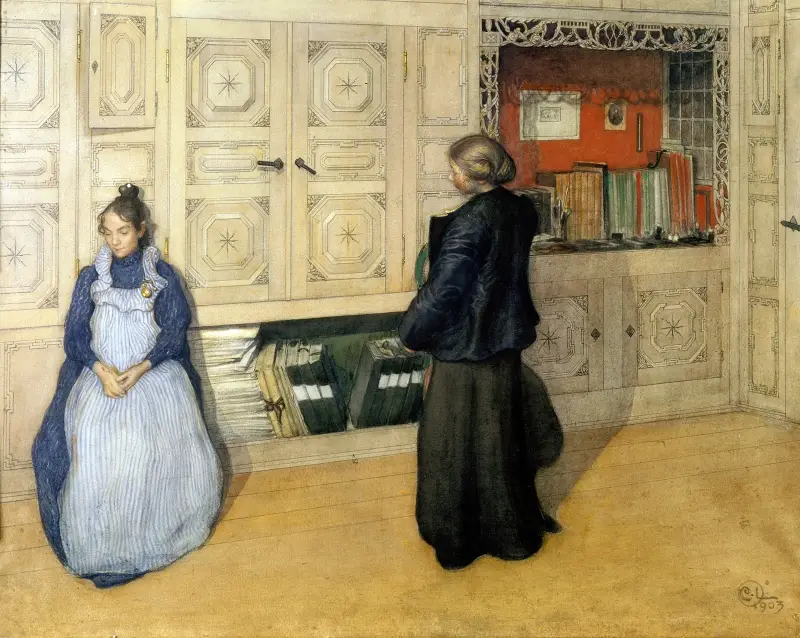 Mor och dotter av Carl Larsson