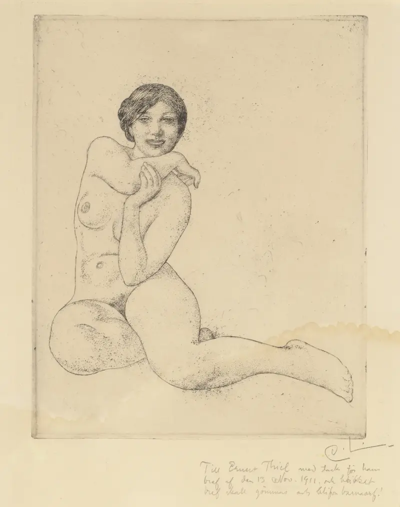 Sitzendes Modell von Carl Larsson