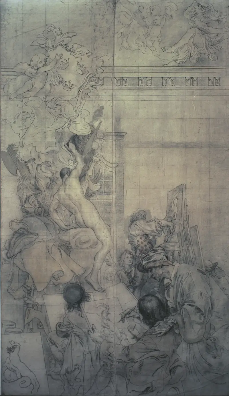Konstakademien; Taravals teckningsskola av Carl Larsson