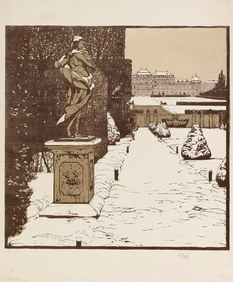 Belvederegarten im Winter av Carl Moll